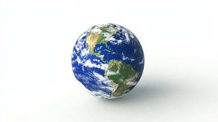Recycle icon with Earth globe centered - clean white background. 