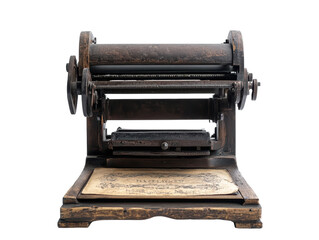 Isolated vintage printing press