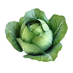 Obraz premium Isolated cabbage head showcasing intricate leaf texture and vibrant coloration
