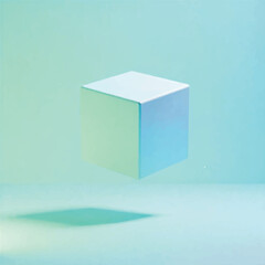 Minimalist 3D Glossy Shapes Floating on Soft Pastel Gradient Background - Modern Seamless Texture