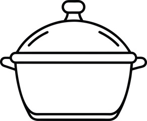 hotpot outline vector illustration on white background