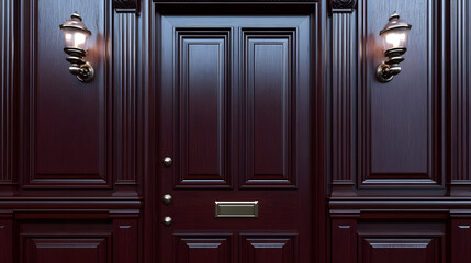 Fototapeta premium Elegant Dark Wood Door Design