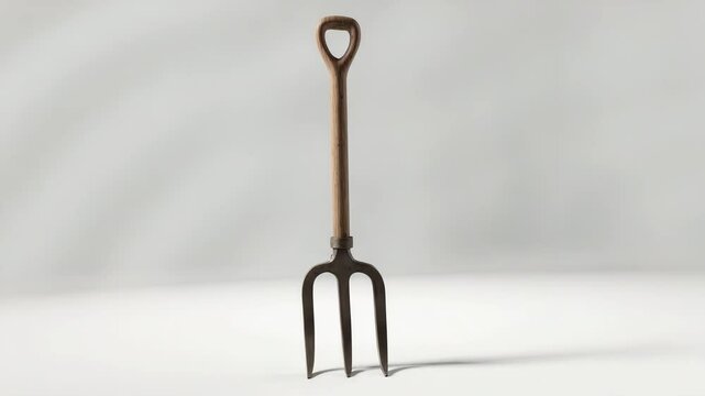 Old pitchfork on a white background