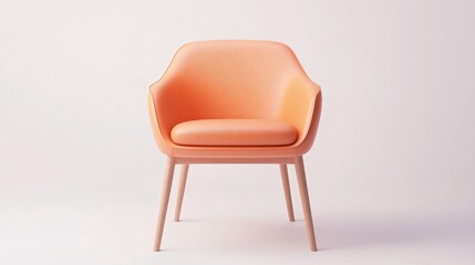 Obraz premium Modern orange armchair, stylish and inviting design, perfect for contemporary living spaces, minimalist aesthetic highlights comfort.