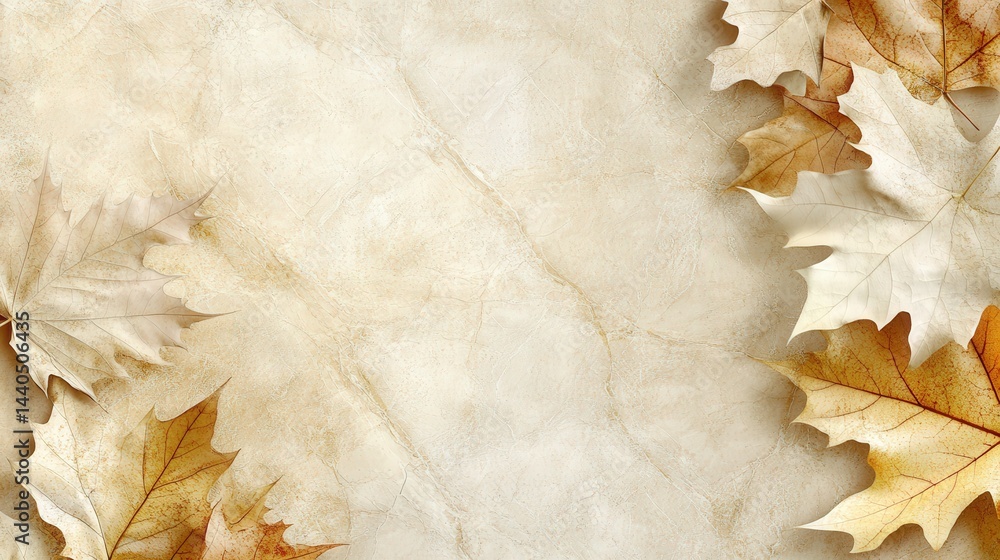 Poster the delicate texture of autumn leaves forms a perfect background, offering spacious areas to feature