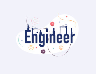 engineer day illustration vector design for day of engineer event vector