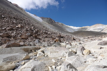 Trail up to Acotango Volcano, Bolivia