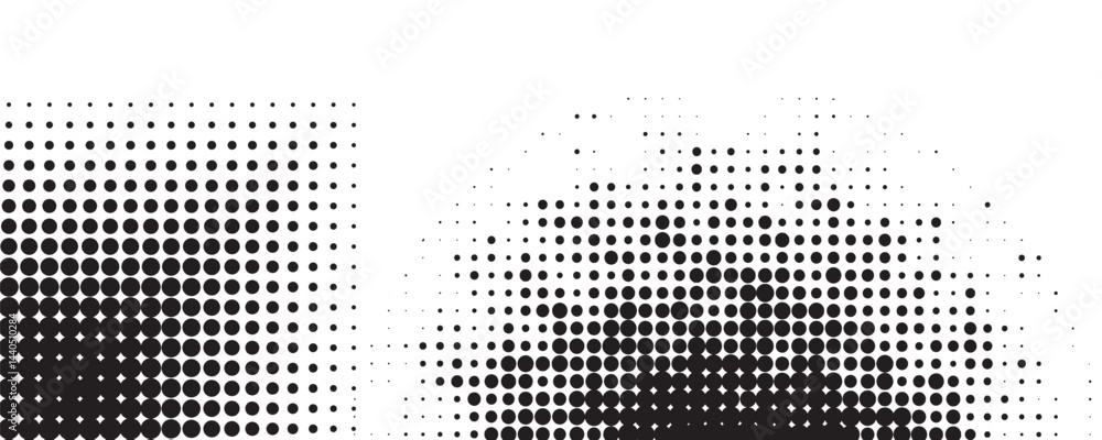 Aufkleber halftone pattern features a gradient effect, with varying density of dots. halftone effect vector il