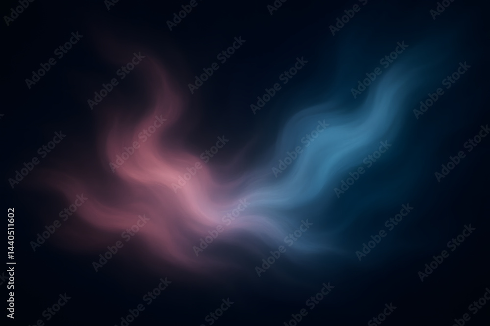Poster abstract cosmic dance: two swirling streams of vibrant pink and blue light interweave against a back