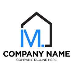 House with Initial M, icon for logo