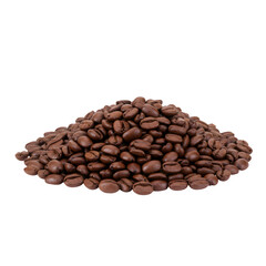 Naklejka premium Pile of roasted coffee beans isolated on white or transparent png background, perfect for food, beverage, cafe, and coffee-related designs.