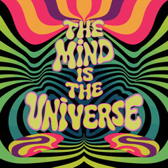 Psychedelic art poster trippy mind universe illustration vintage retro design colorful groovy background hallucination ,illustration design for t-shirt © MdRafiqul