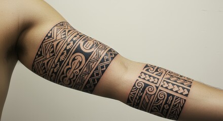 Intricate tribal tattoo sleeve design