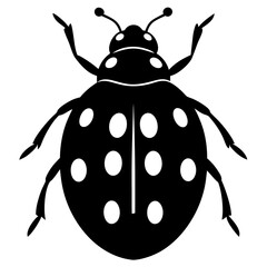 ladybug Silhouette Vector on white background
