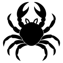 crab spider Silhouette Vector on white background