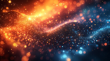 abstract particle flow hologram graph