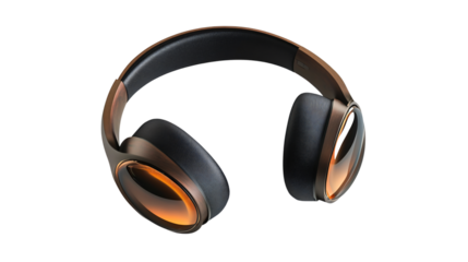 Professional Over-Ear Headphones Isolated on White Background for Audio Equipment Marketing