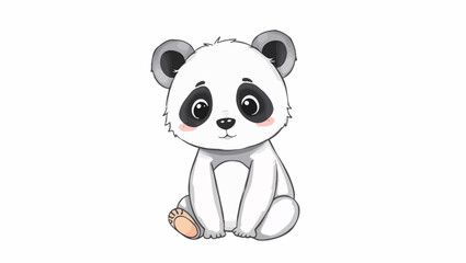 Naklejka premium Adorable Cartoon Panda