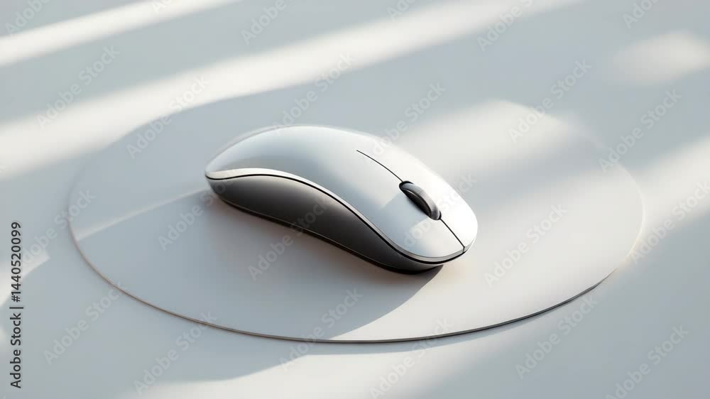 Poster top view of a wireless mouse and mousepad.