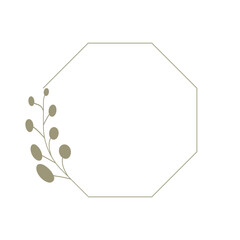 Aesthetic Border Shape Line Leaves