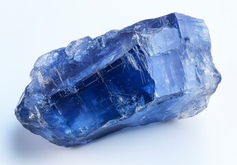 Fototapeta premium Deep Blue Crystal Specimen on White Background