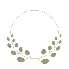 Aesthetic Border Shape Line Leaves