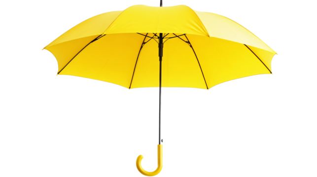 Yellow Umbrella on White Background for Protection and Shelter