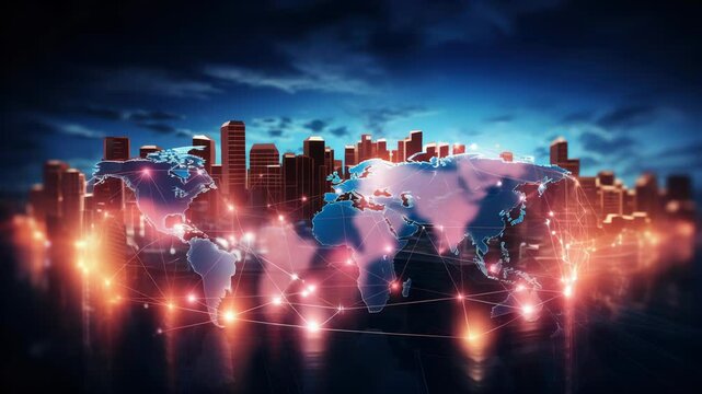 Logistics international delivery concept, World map with logistic network distribution on background.background for Concept of fast or instant shipping, Online goods orders worldwide