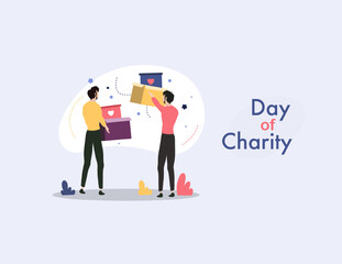 day of charity illustration vector design for charity day event vector