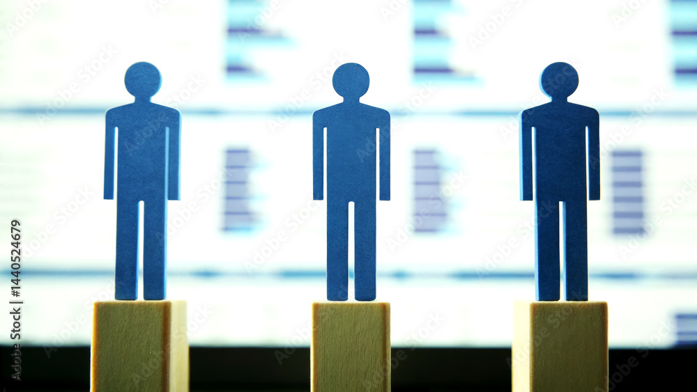 Poster engaging human resource development through papercut out figures on pillars a visual representation 