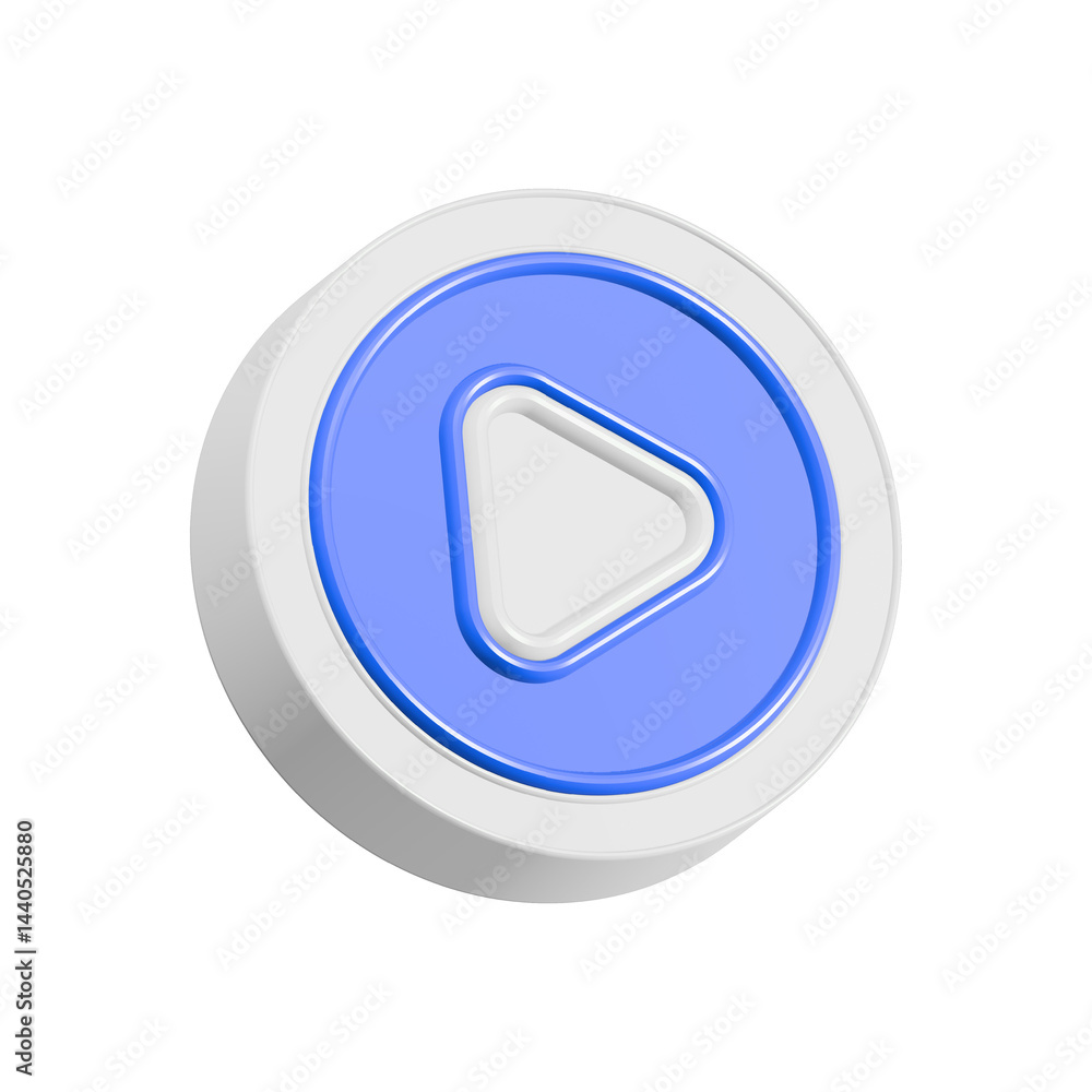Poster play button 3d rendering multimedia player video