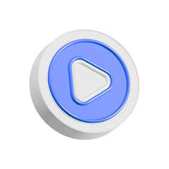 play button 3d rendering multimedia player video