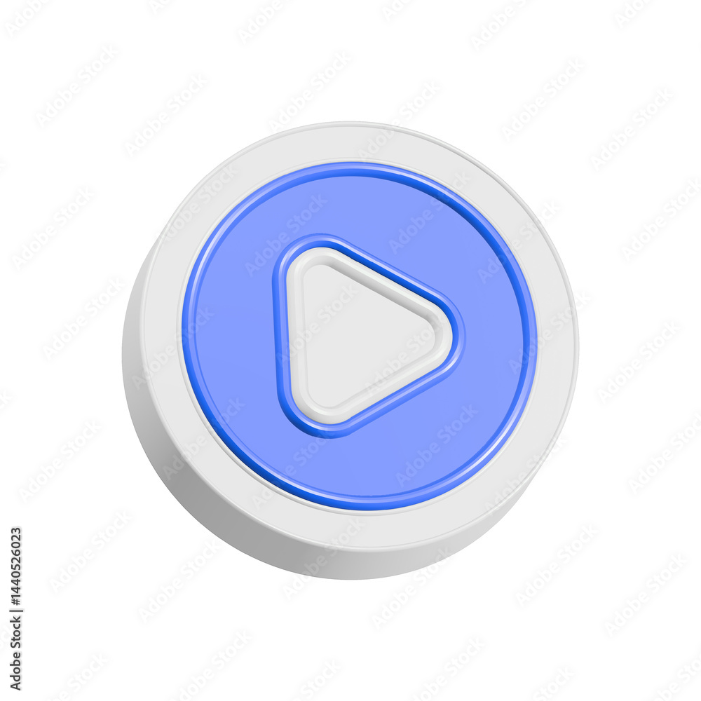Poster play button 3d rendering multimedia player video