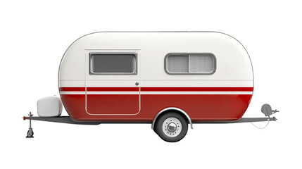 Vintage Retro Caravan Isolated on Transparent or White Background
