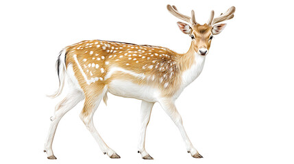 Obraz premium template features a realistic spotted deer illustration design element