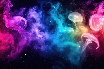 Obraz premium Jellyfish in nebula