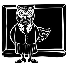 owl on white background