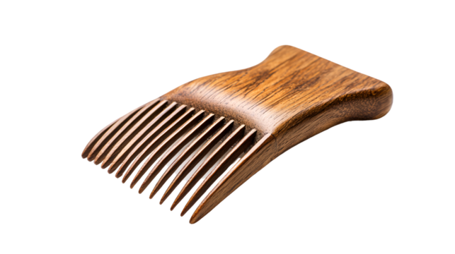 Professional Wooden Comb Isolated on White Background