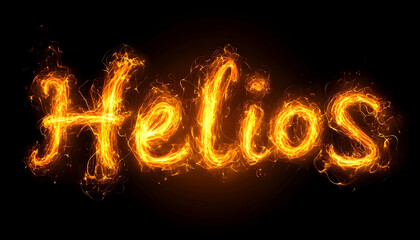 Fiery text graphic helios