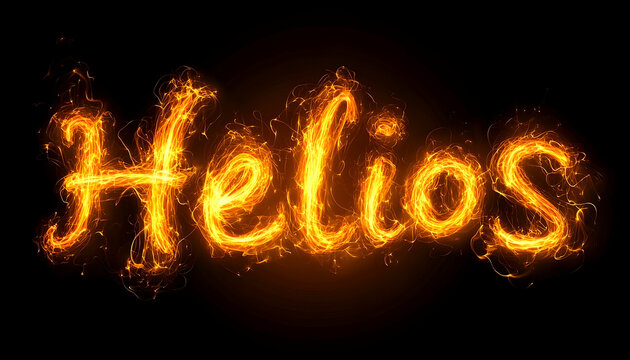 Fiery text graphic helios