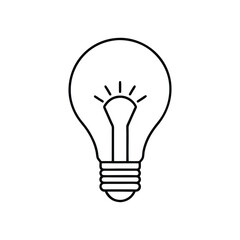 Light bulb outline vector illustration on white background