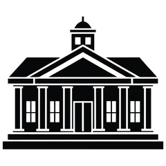 isolated courthouse building on white background