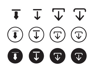 Download button icon set. Arrow download symbols. download and upload icon. Download icon files. Software download icon . Web icon set . Icons collection. Vector illustration eps 10.