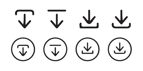 Download button icon set. Arrow download symbols. download and upload icon. Download icon files. Software download icon . Web icon set . Icons collection. Vector illustration eps 10.