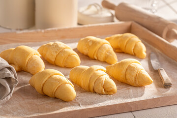 Delicious french croissants made of fresh ingredients