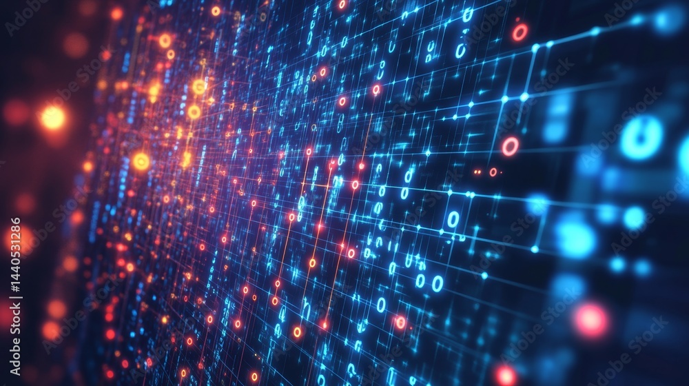 Poster data visualization event digital realm abstract graphics virtual environment close-up view technolog