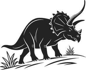 Fototapeta premium Triceratops running Triceratops dinosaur icons Dinosaur Adventure