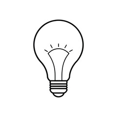 Obraz premium Light bulb outline vector illustration on white background