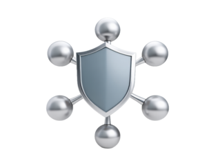 Exploring the Future of Cybersecurity with 3D Realistic Icons and Concepts Featuring Shields and Dynamic Spheres