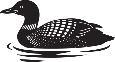 Common loon bird silhouette vector illustration. duck silhouette vector